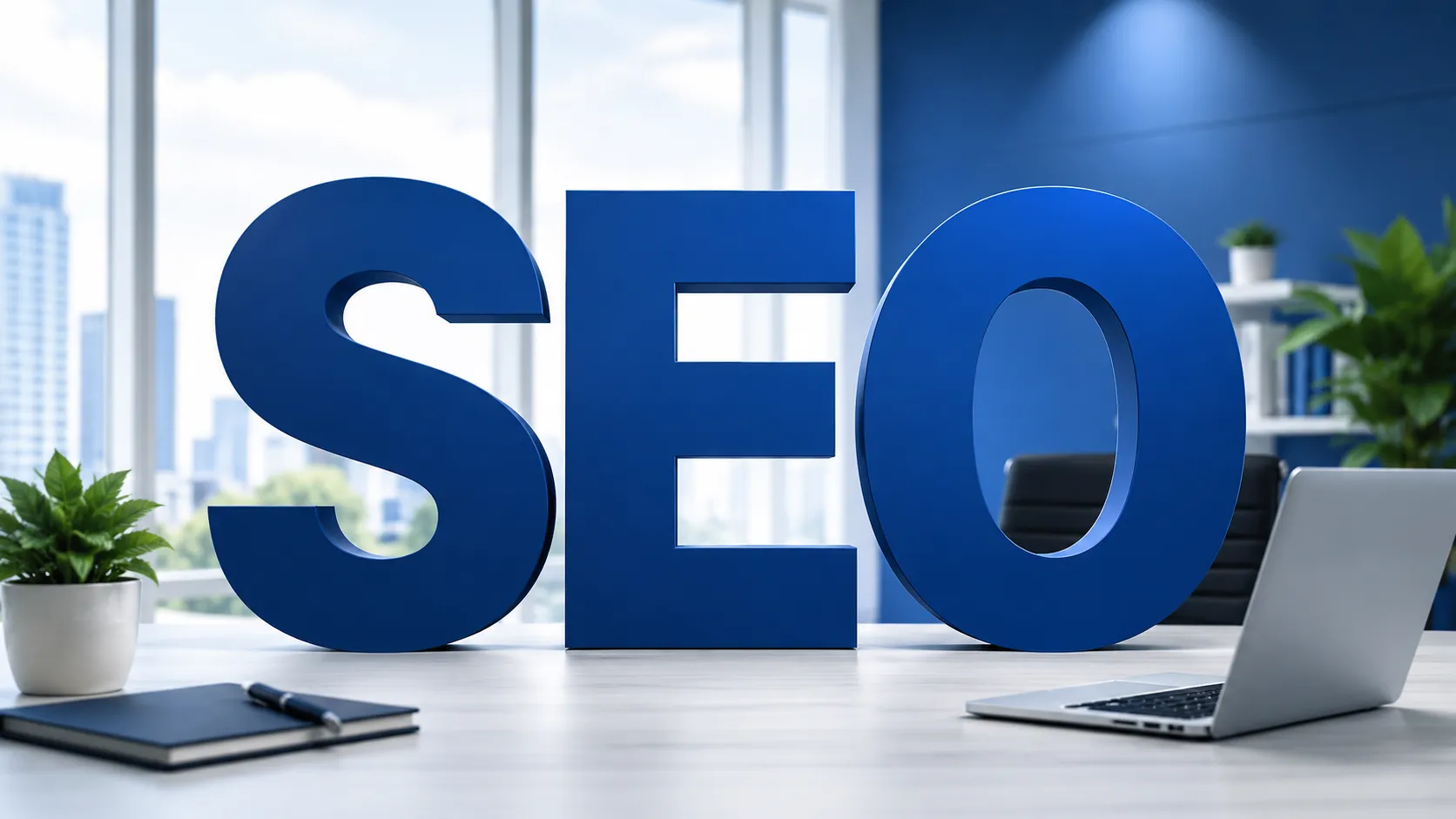 Blue-coloured SEO board