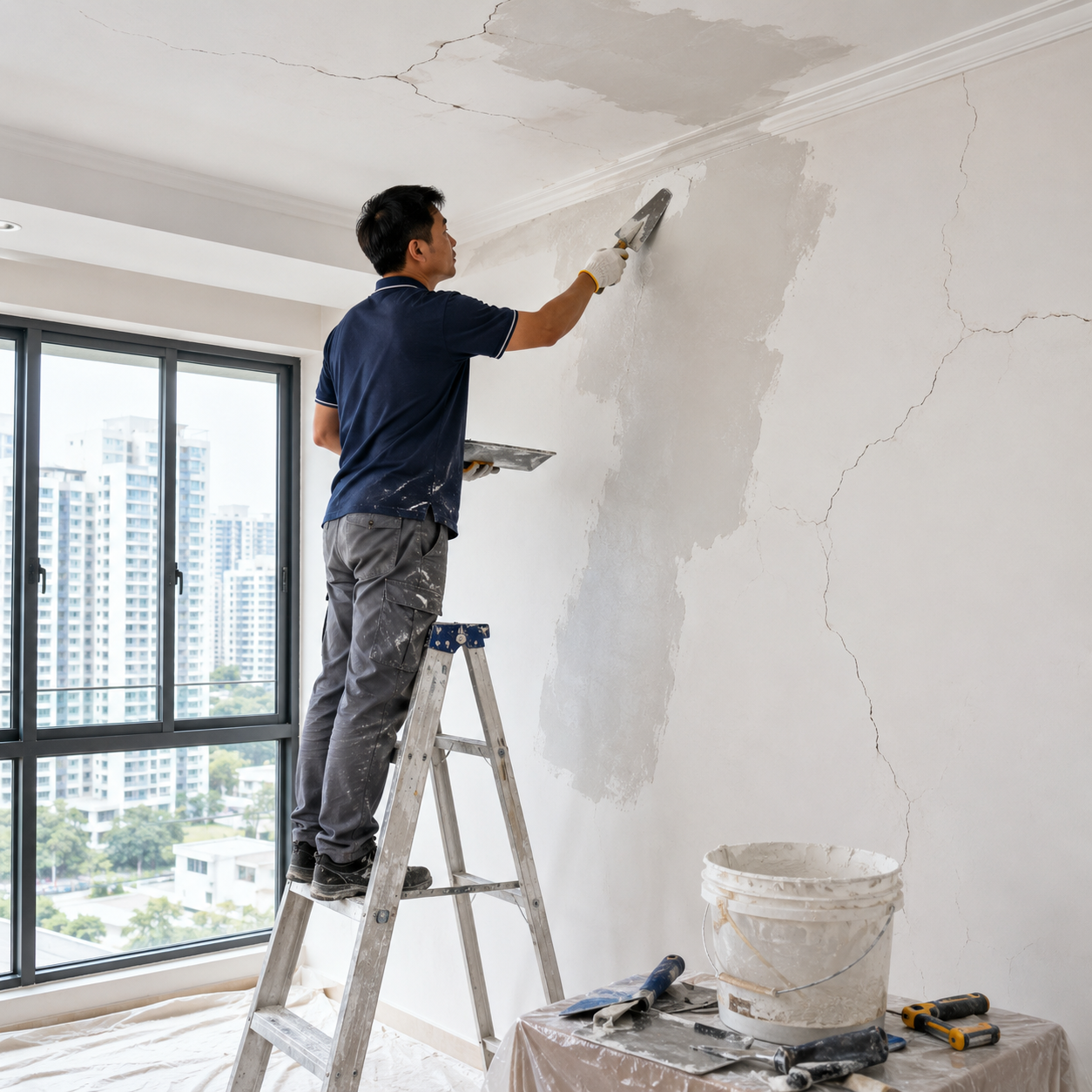 Plastering walls in Singapore