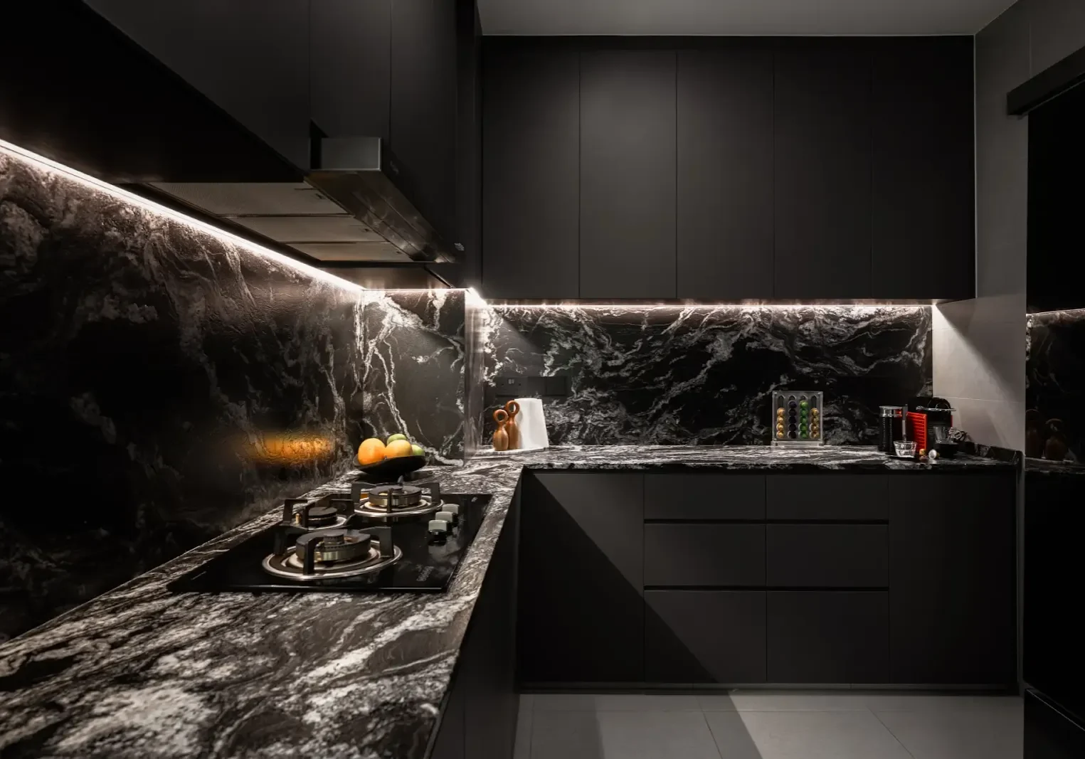 Kitchen in dark